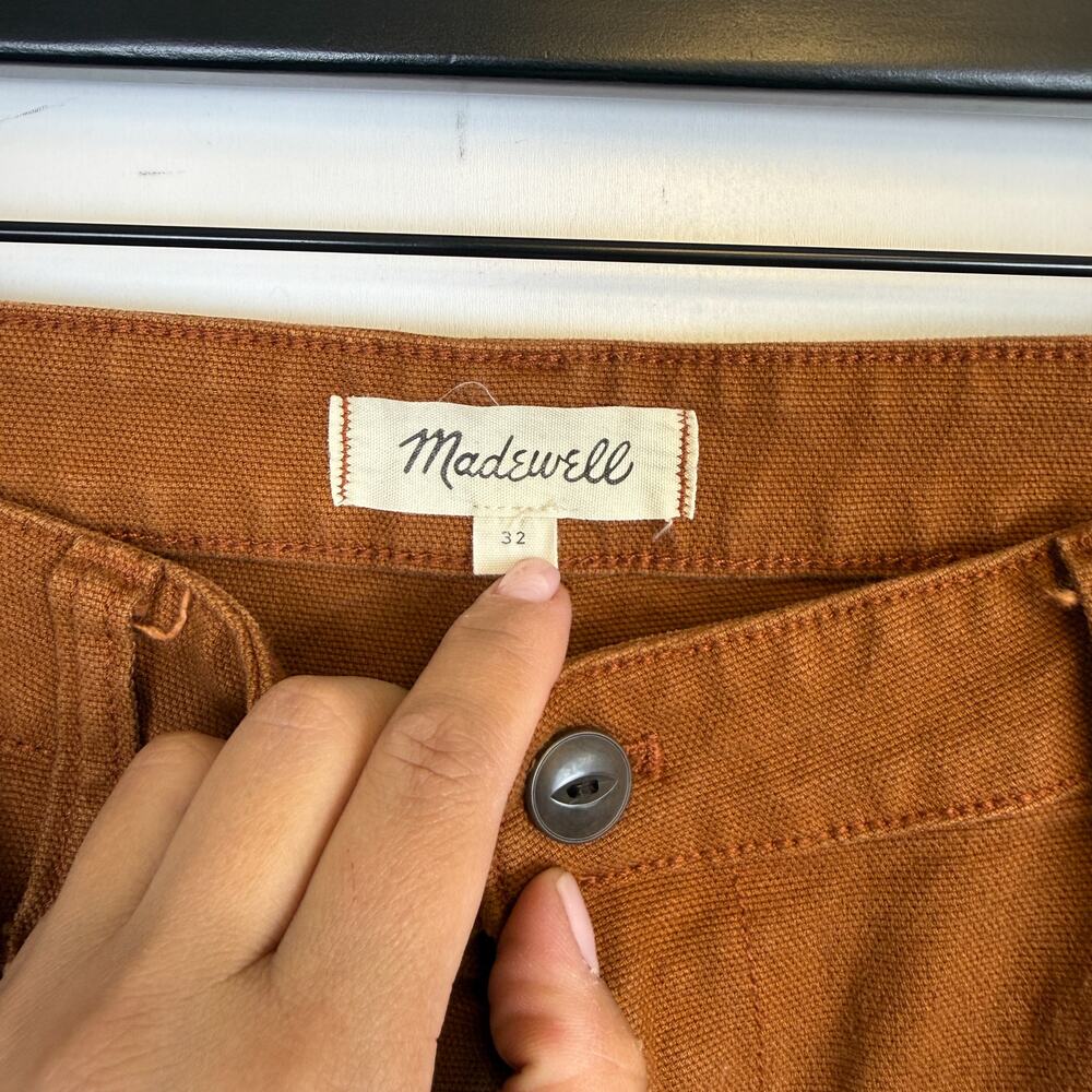 Madewell Womens Slim Emmett Tapered Pants High Rise Brown - 32 - Picture 3 of 9